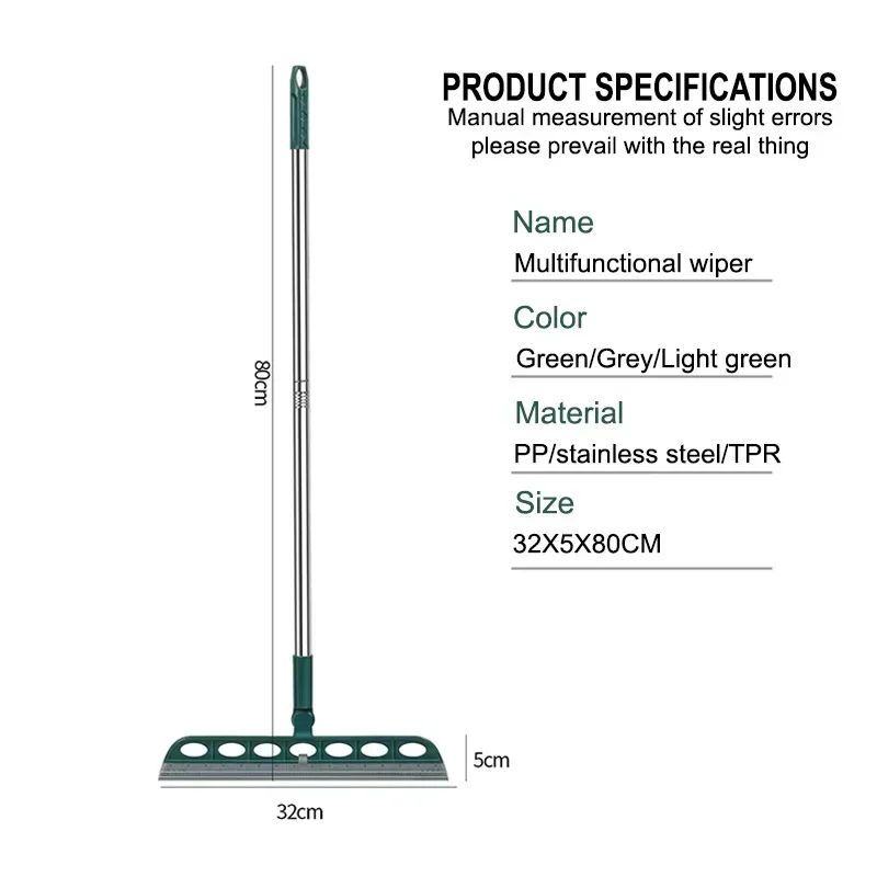 Description Picture 4 of itemMagic Broom Sweeping Brush Silicone Mop Streak Free Floor Window Cleaner No Water Marks Pet Hair Tangle Free Wide Rubber Head Er
