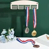 12 Hooks Wood Medal Holder 11.8Inch/30cm Medal Hanger Display Rack Hanger 3 Lines Wall Mount Sport Award Rack Easy to Install 4