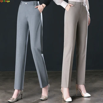 2026 New Women's Suit Pants, Black Gray Khaki Pantalones Spring Female Slim Trousers, Asian Size 26 27 28 29 30 31 32 33 1