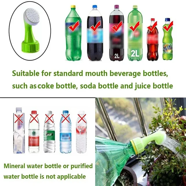 Bottle Cap Sprinkler Portable Plastic Plant Nozzles Garden Plant Watering Sprayers DIY Irrigation Head Indoor Outdoor Water Cans 5