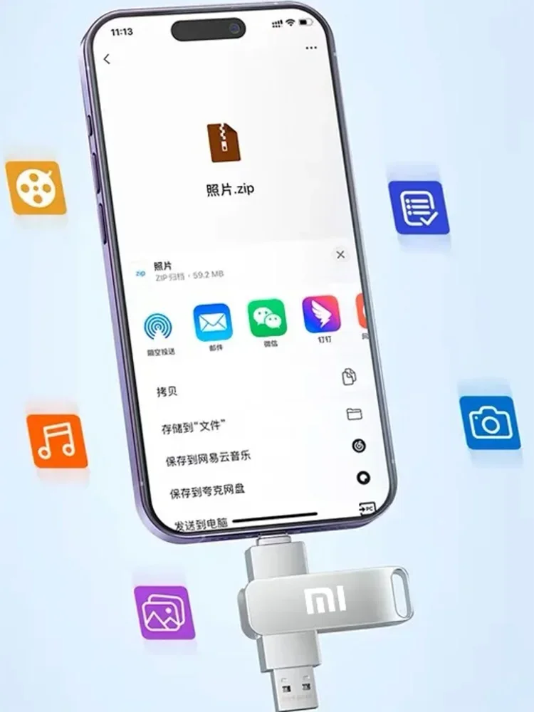 Xiaomi USB Flash Drive 16TB 3.0 Metal High-Speed 2TB 512GB Waterproof Type-C For Computer Storage Devices