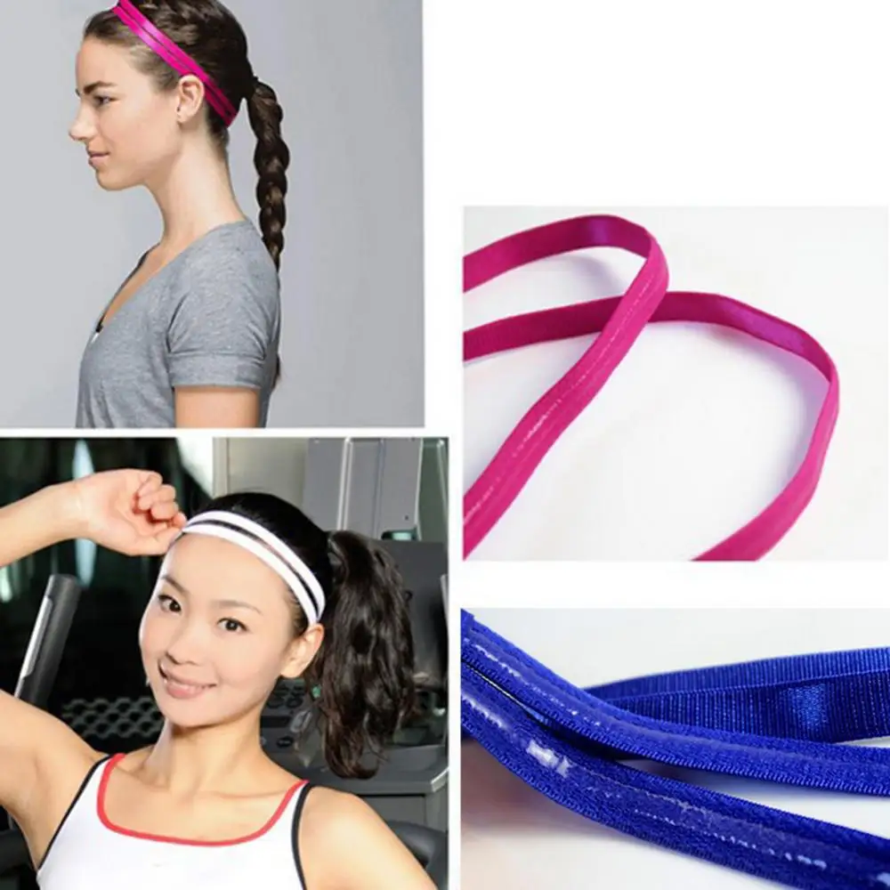 Yoga Hair Bands Women Sweatbands Anti-slip Elastic Rubber Football Running Sports Headband For Women Hair Accessories Head Band sports headbands
