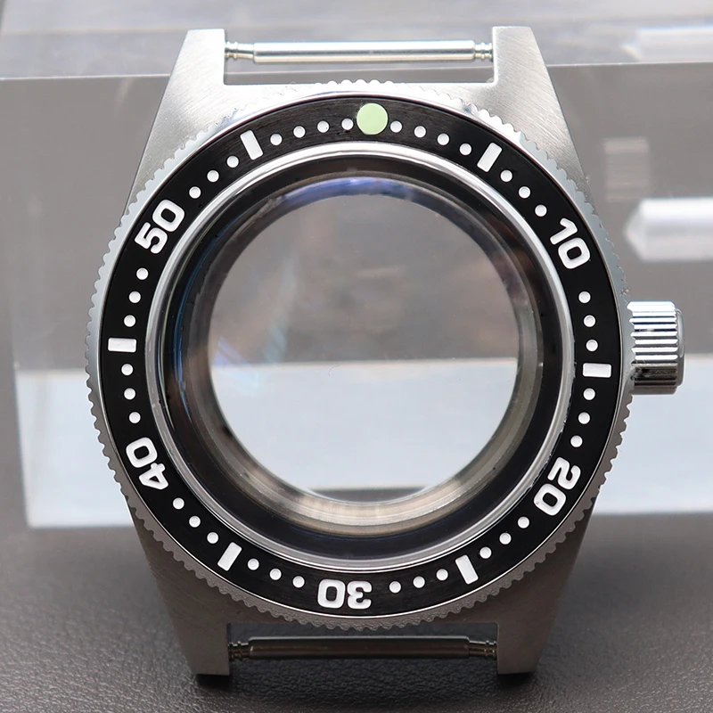 40mm Silbernes Uhrengehäuse Stahl/Legierung Lünette für NH35 NH36 NH38/34 Uhrwerk AR Saphirglas 28,5mm Zifferblatt Mod Seiko 62MAS Tauchergehäuse – Detail 3