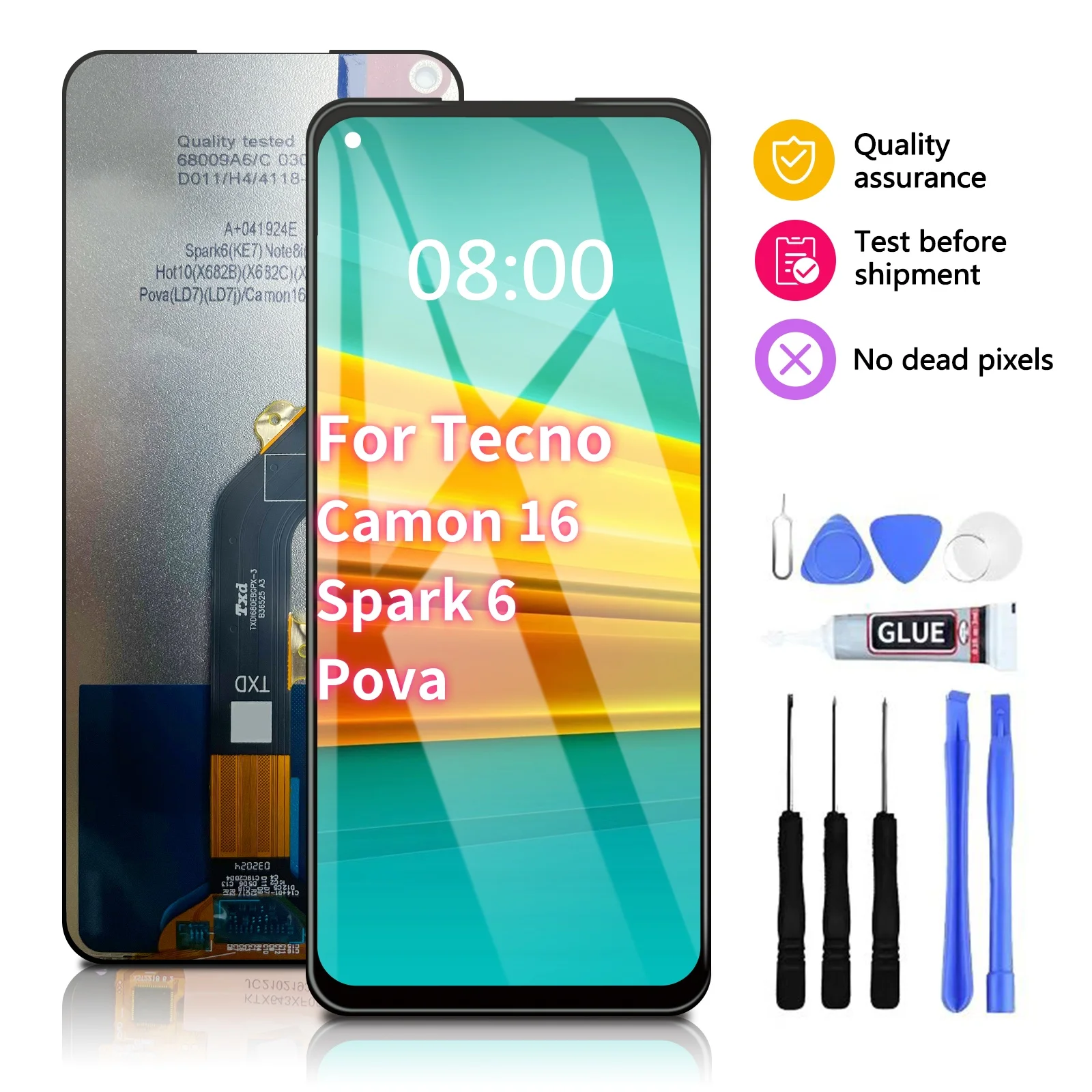 

ЖК-дисплей 6,78 дюйма для Tecno Spark 6 KE7 Camon 16 CE7 Pova LD7 LD7J