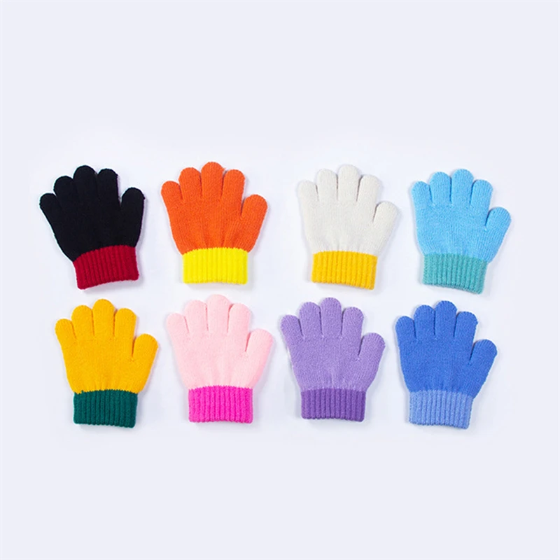 Glove Children Magic Glove Girl Boy Kid Stretchy Knitted Winter Warm Full Finger Gloves Children's Figure Skating Gloves 1 Pair
