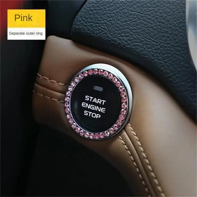 

Car One-click Start Button Interior Engine Ignition Start Stop Button Protective Cover Crystal Decoration Car Accessories