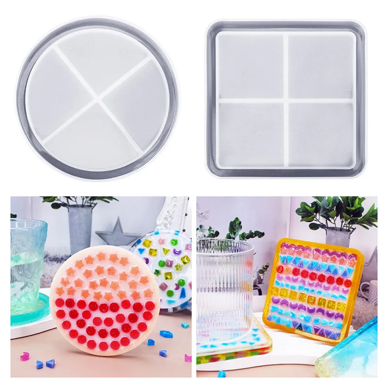 New DIY Silicone Coaster Mold Square Epoxy Casting Molds for Resin