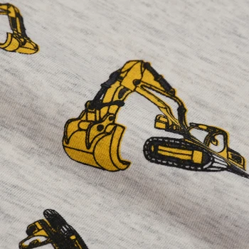 【Through 1615 flame】Little boy excavator pajamas set, long sleeved pants, suitable for 2-9 years old boys family wear 6