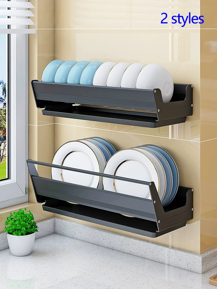 Overhead Dish Drying Rack Wall Mounted Kitchen Dish Drainer