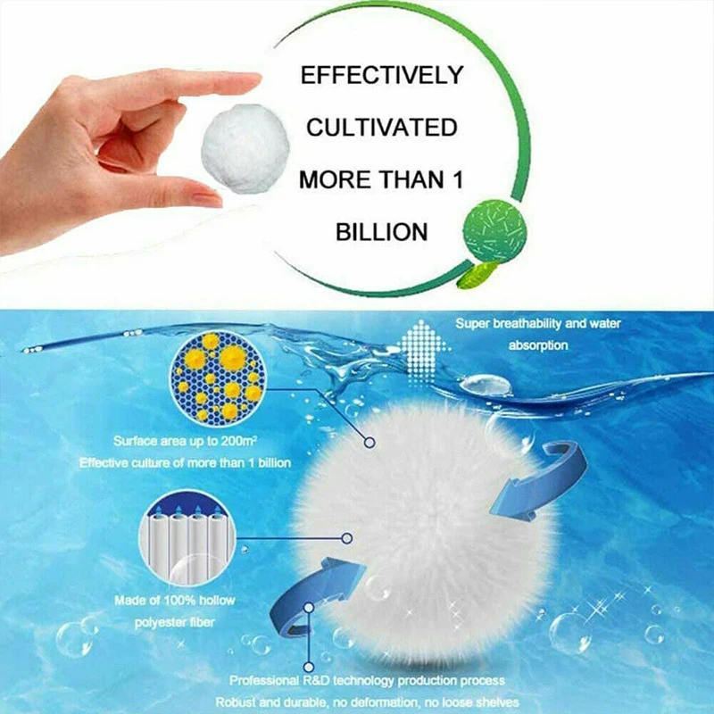 Sfere Filtranti 1400g/2100g/2800g 50mm per Pulizia Piscina, Sfere in Fibra per Purificazione dell'Acqua, Attrezzatura per Pulizia Piscina - immagine 7