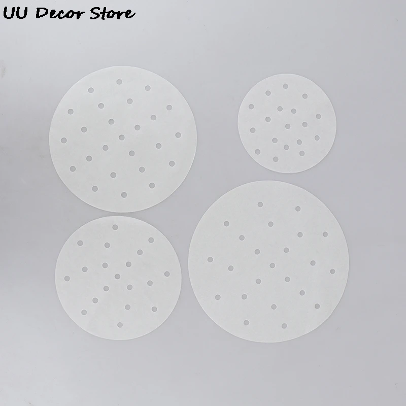 50pcs 5/6/7/8/9/10 Inches Bamboo Basket Round Non Stick Steamer Paper Kitchen Cooking Bamboo Steamer Dim Sum Paper bamboo steamer paper