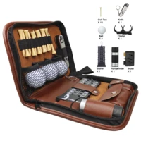 Golf Kit Tool Carrying Bag Multifunction Pu Golf Accessories Pouch Set Tool RangeFinder Knife Brush Ball Clip Tee Score 1