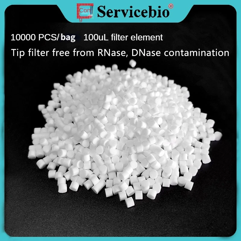 

5000/10000pcs Servicebio 10ul-10ml Laboratory Filter Tips, Polyethylene Material, RNase, DNase Free