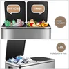 finetones Dual Step Trash Can, 16 Gallon (2×30L) Stainless Steel Garbage Can 2 Soft-Close Lid and 2 Removable Inner Wastebasket 4