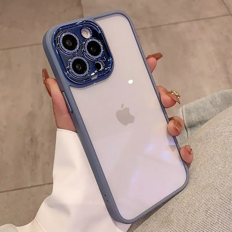 thumbnail image 1 of Funda de lujo transparente con purpurina para iPhone, protección Ultra Plus, a prueba de golpes, parachoques, 15, 14, 13, 12, 11 Pro Max, 1 of 5
