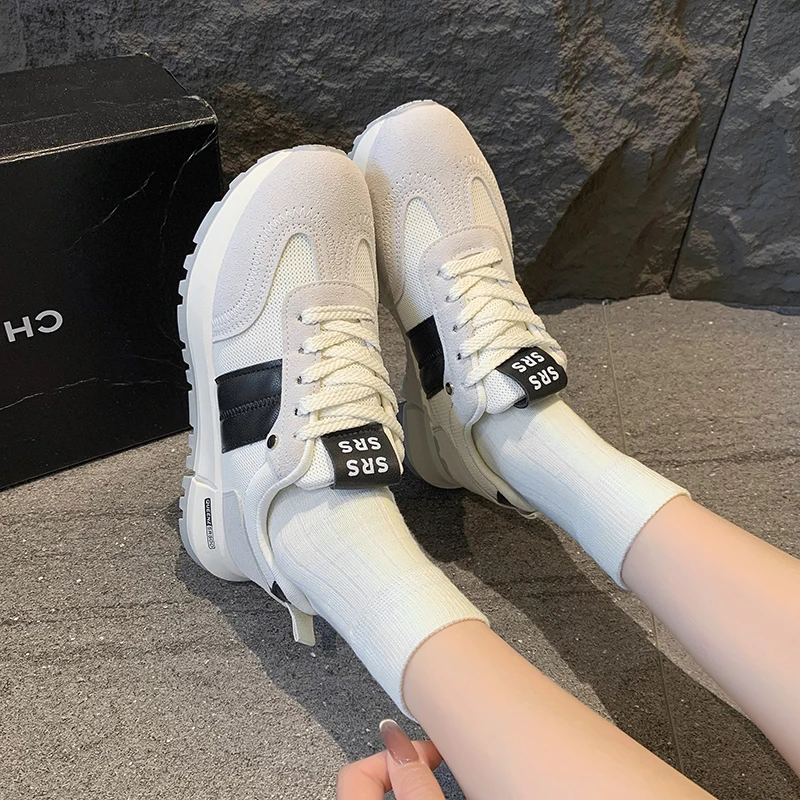 Women's Trendy Casual Shoes Spring 2024 Street Style Korean Ladies Version Gump Sneakers Female Running Shoes Height Increasing