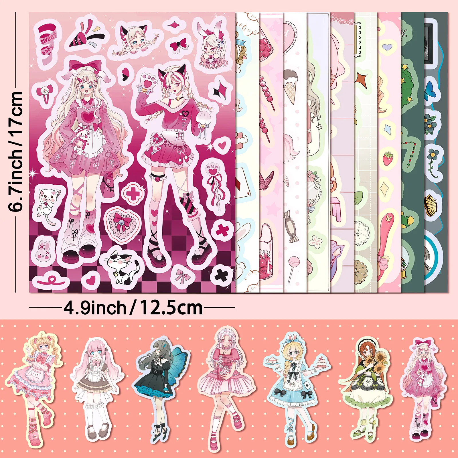 

10pcs Two Dimensions Beautiful Girl Loli Girl DIY Children’s Puzzle Stickers