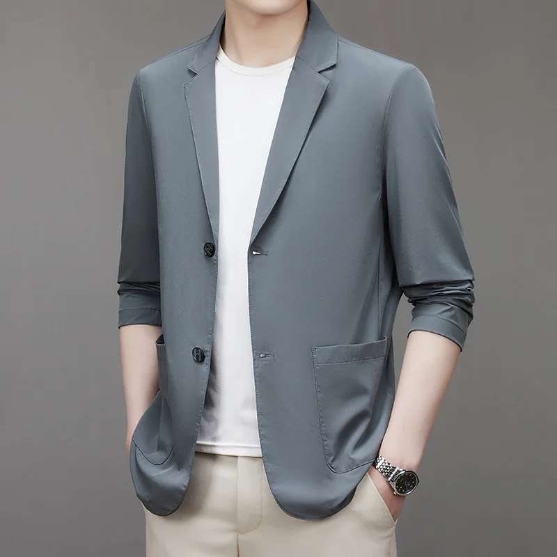 

L-Summer short-sleeved suit jacket for men Korean version of ins trend plankton Shuai thin high-grade suit casual small suit
