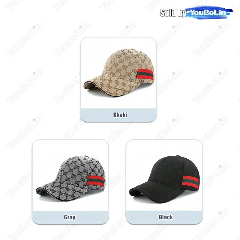 New Fashion Trend Red Green Stripe Black Baseball Cap Classic Men Women Outdoor Casual Sport Trucker Hat Dad Hats 2