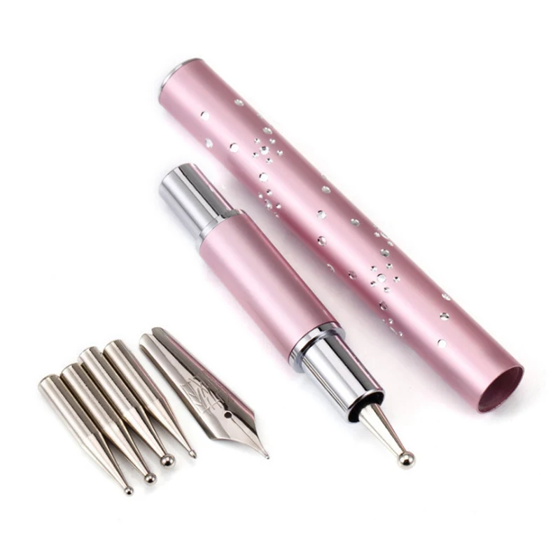 Nail Art Paint Pen Diamond Crystal Dotting Fountain Pen Brush Salon Diy