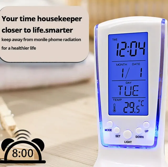 510 Mini Kis Ébresztőóra Led Világító Zenei Riasztás Mute Lusta Elektronikus Óra Hőmérsékleti