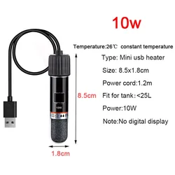 Mini Aquarium Submersible Heater - 26°C Constant Temperature, 10W (10w)