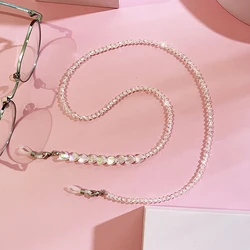 Elegant Bohemian Crystal Beaded Glasses and Mask Chain Holder Necklace (D heart)