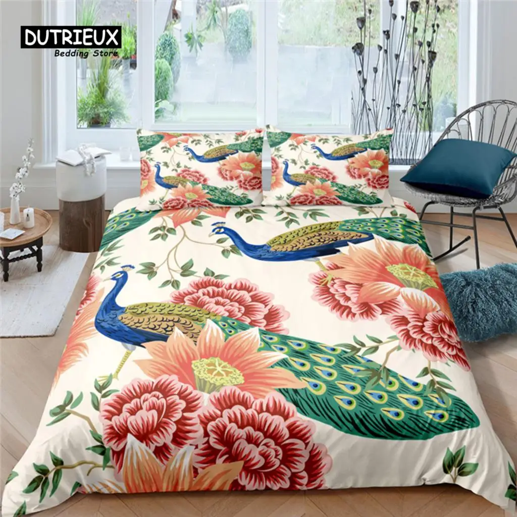 

Home Living Luxury 3D Peacock Bedding Set Comfortable Duvet Cover Set Kids Bedding Set Queen and King EU/US/AU/UK Size