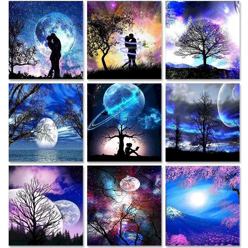 

Современная картина GATYZTORY, картина по номерам, ручная роспись, настенное искусство, акриловый холст для домашнего декора, пейзаж, ручная работа, сделай сам, подарок