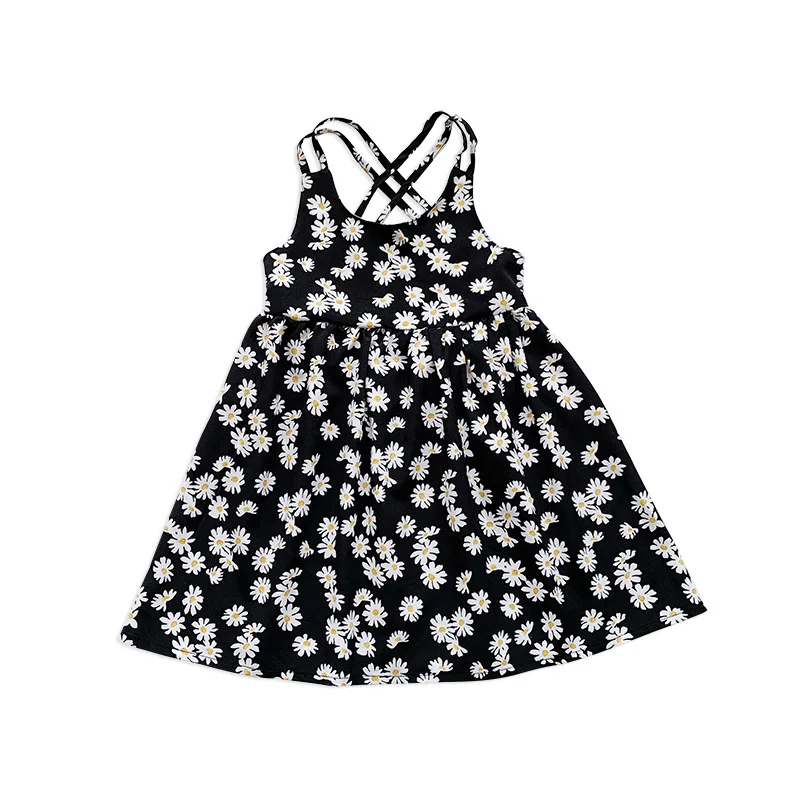 thumbnail image 1 of 2025 vestido de verano para niños 1-5Y estilo coreano lindo niñas patrones de margaritas eslingas vestido de princesa ropa para niños, 1 of 6