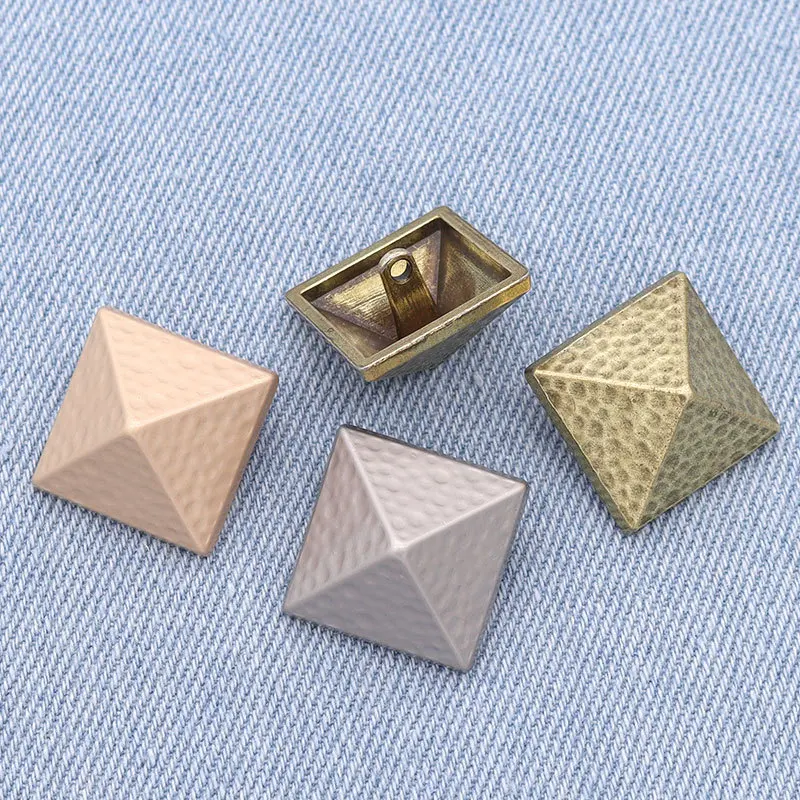 10PCS Wholesale Square Metal Buttons High-grade Sweater Coat Fashion Clothing Vintage Buttons 5