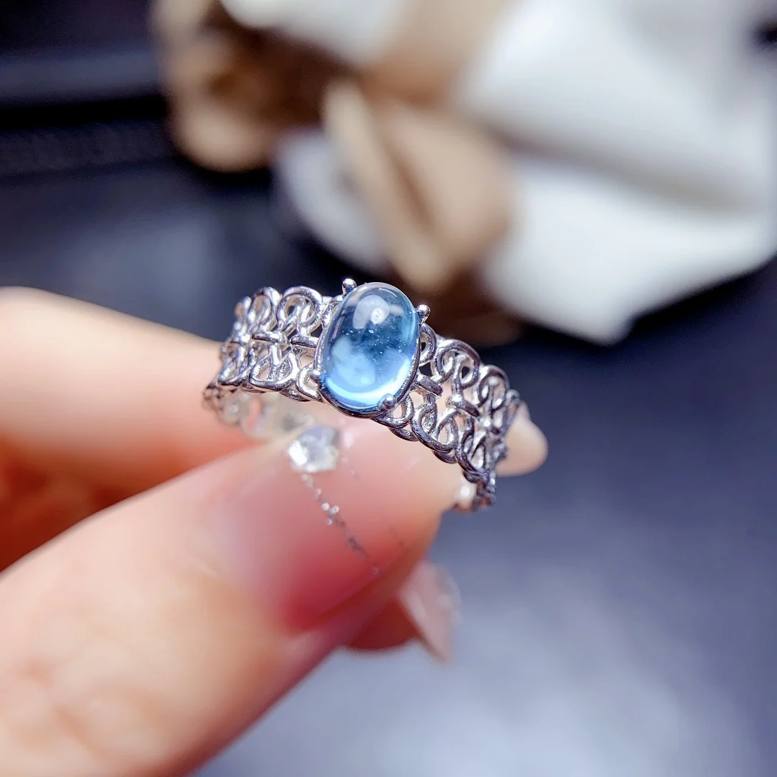 

Ladies All-natural London Blue Topaz Ring Color Ultra Bright Sterling Silver 925 Ring Engagement Gift Free Shipping Boutique