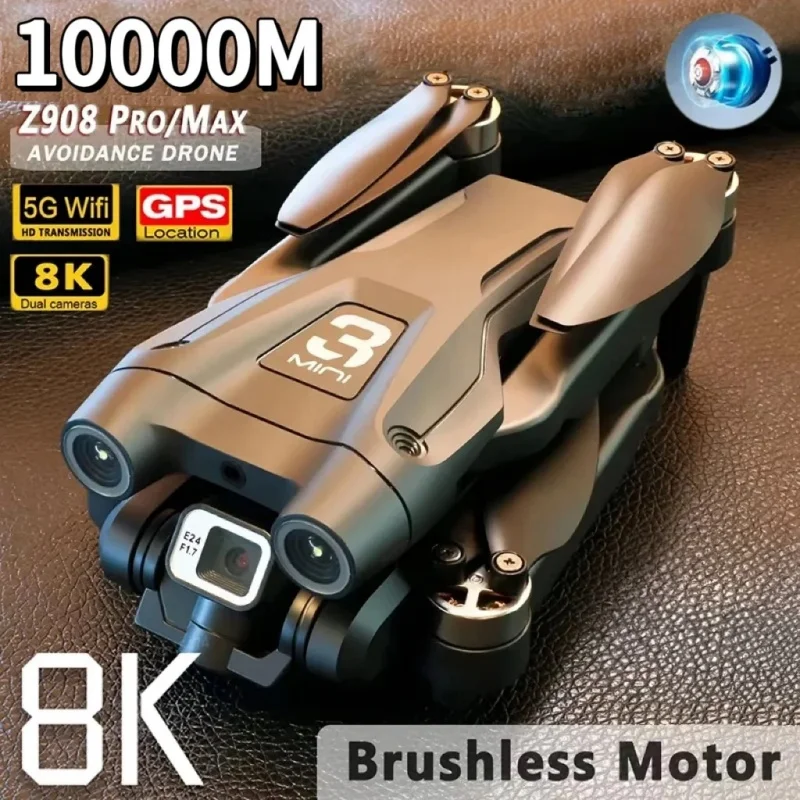 FPV 장애물 회피 접이식 쿼드콥터, Z908 프로 맥스 드론, 8K, 5G, GPS, 전문 HD 듀얼 카메라, 브러시리스 모터, 와이파이, 1000m