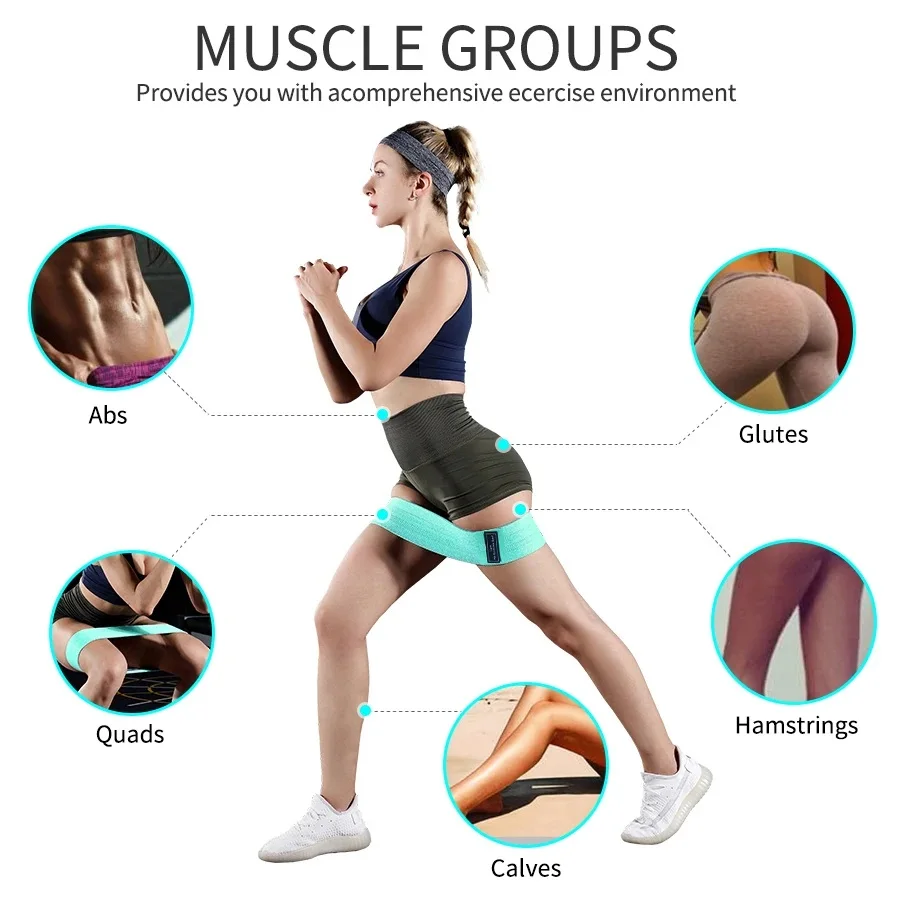 Fabric Elastic Resistance Bands for Yoga, Pilates, and Home Workouts