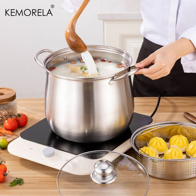 Cooking pot household induction cooker Stainless steel soup pot Special for  large capacity Meat pot Stewed chicken soup hot pot - AliExpress