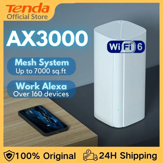 WIFI 6 AX3000 Mesh Router Tenda WiFi Router 2.4G 5Ghz Full Gigabit Router  Tenda AC1200