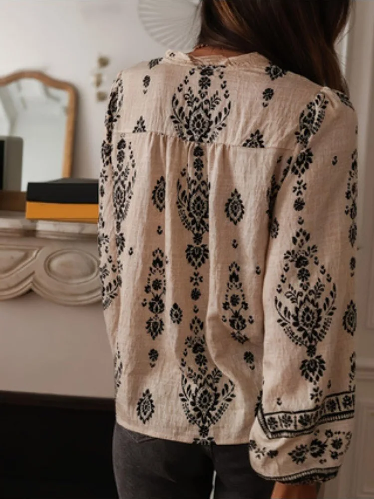 Autumn Long Sleeve Women Elegant Vintage Shirts