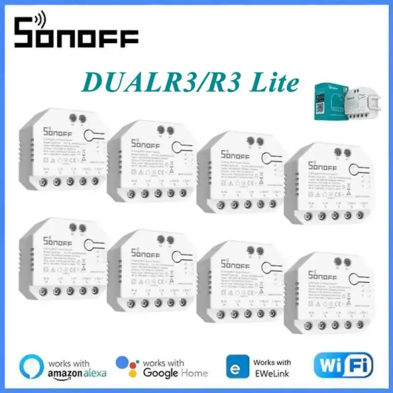 SONOFF DUALR3 Dual R3 Lite Smart Wifi Curtain Switch for Electric Motorized Roller Shutter Control Via Alexa Google Home eWeLink wifi smart switch