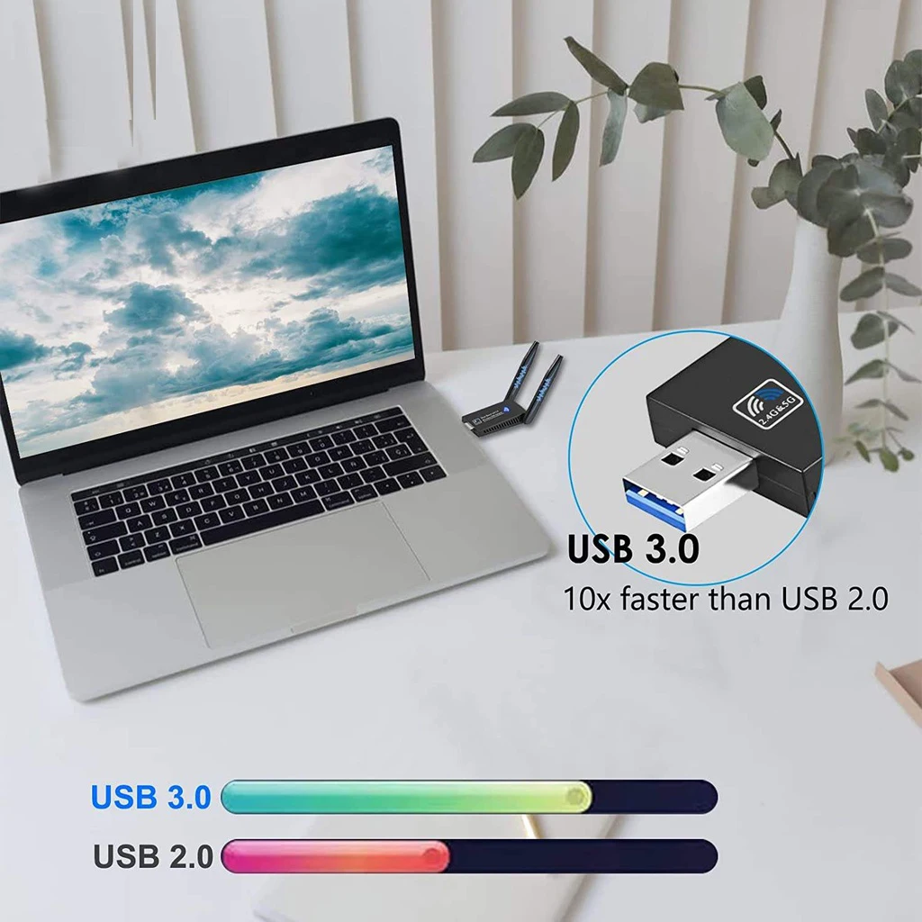 PC용 무선 네트워크 카드 USB 3.0 와이파이 어댑터, 듀얼 밴드 USB 3.0 랜 이더넷 드라이버, 무료 블루투스 5.0 어댑터, 5G, 6G, 1800Mbps