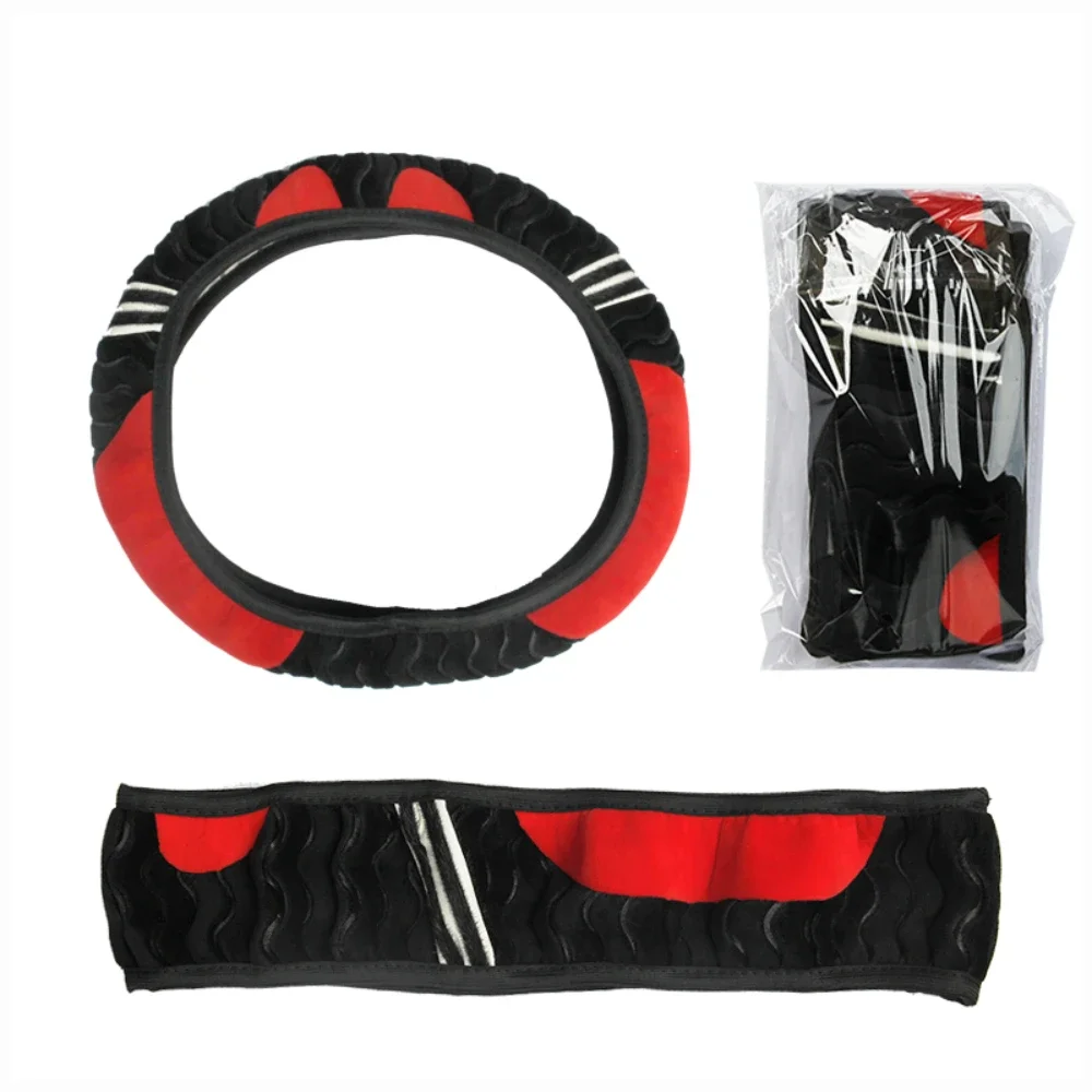 Comfortable Little Monster Plush Steering Wheel Cover Car Accessories Without Inner Ring Steering Wheel Cover for 14.5-15 Inches