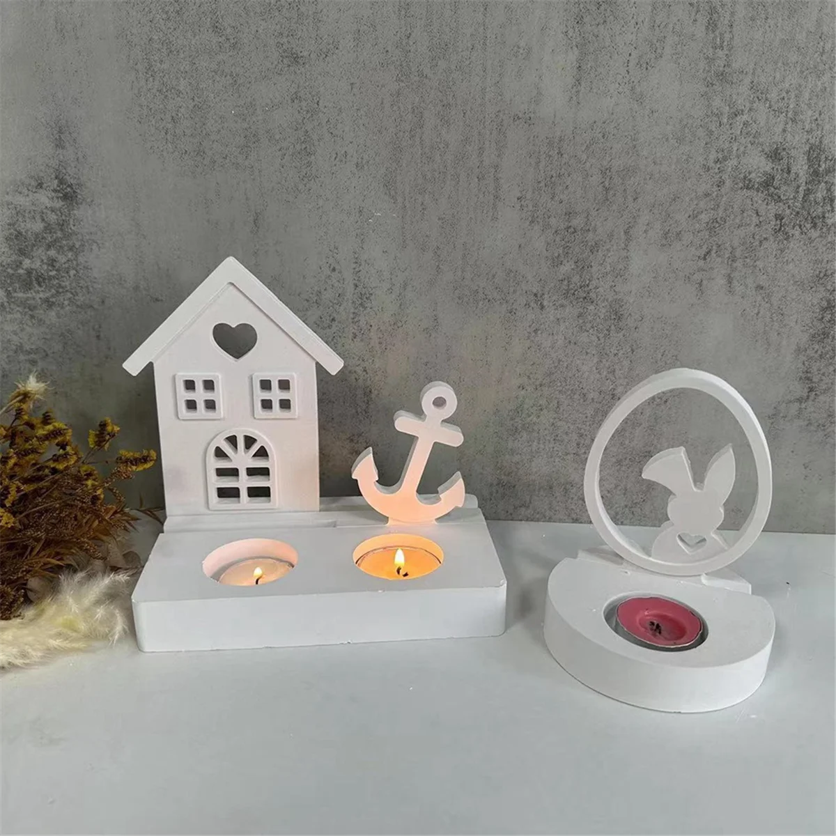 A Ornaments Silicone Mold Candle Holder Base Silicone Mould DIY Cement Gypsum Home Decorations Mold Resin