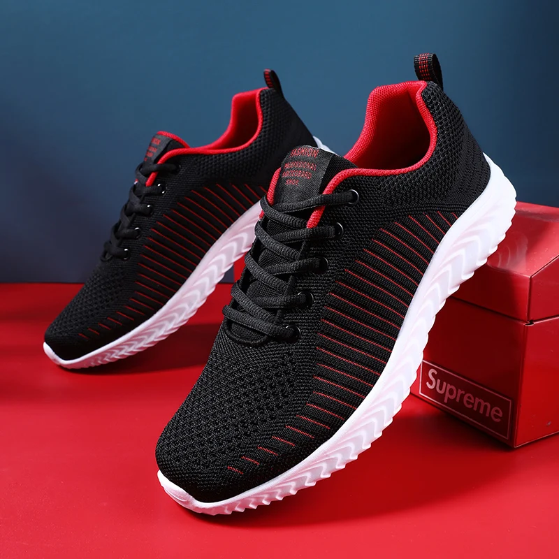 

Светильник сетчатые беговые кроссовки для мужчин, дышащие мужские кроссовки, повседневная прогулочная обувь на шнуровке