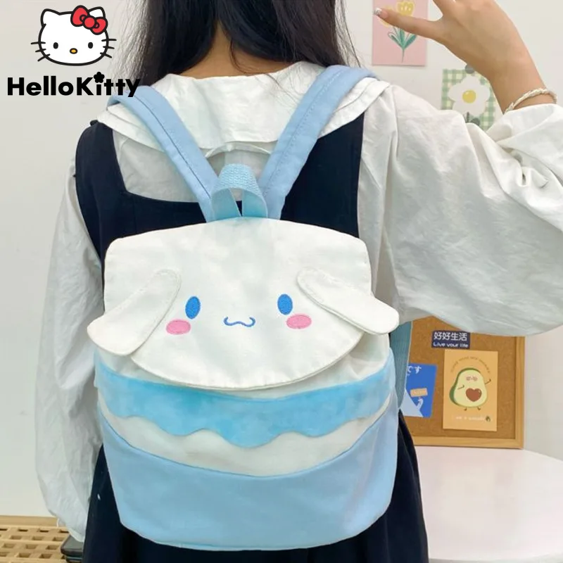 

Sanrio Cinnamoroll Симпатичные холщовые сумки с мультипликационными мелодиями куроми, Япония, корейский стиль, милые маленькие рюкзаки Y2k, модные школьные сумки для девочек