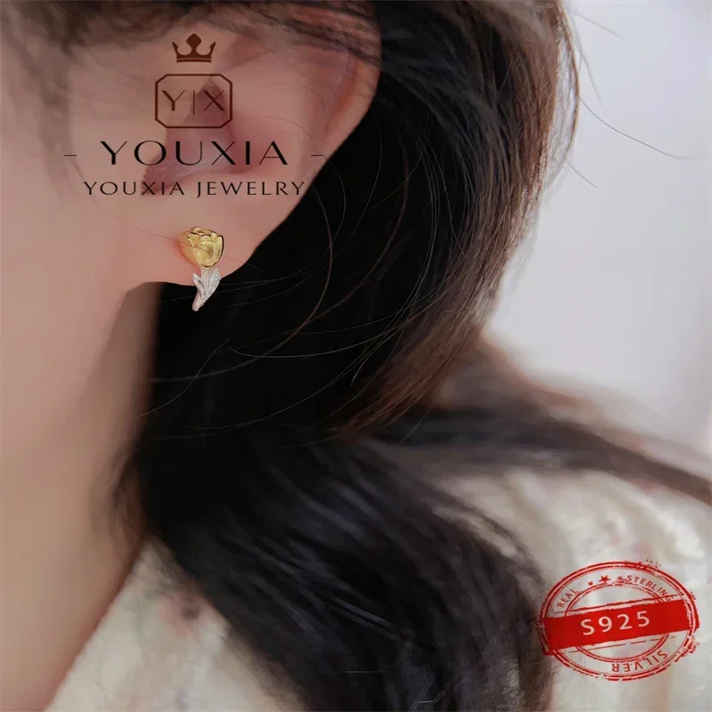 European and American style selling fashion 925 silver minimalist design party classic earrings for women