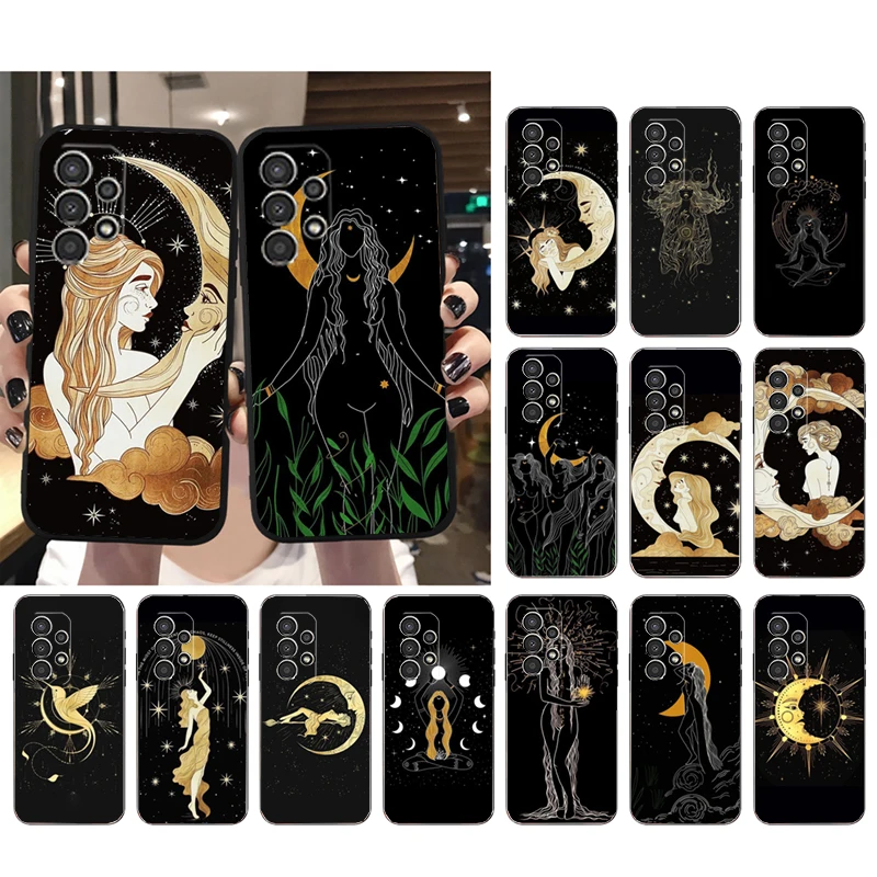 

Phone Case for Samsung Galaxy A73 A13 A22 A32 A71 A33 A52 A53 A72 A51 A31 A23 A34 A54 A52S Witches Moon Tarot Goddess