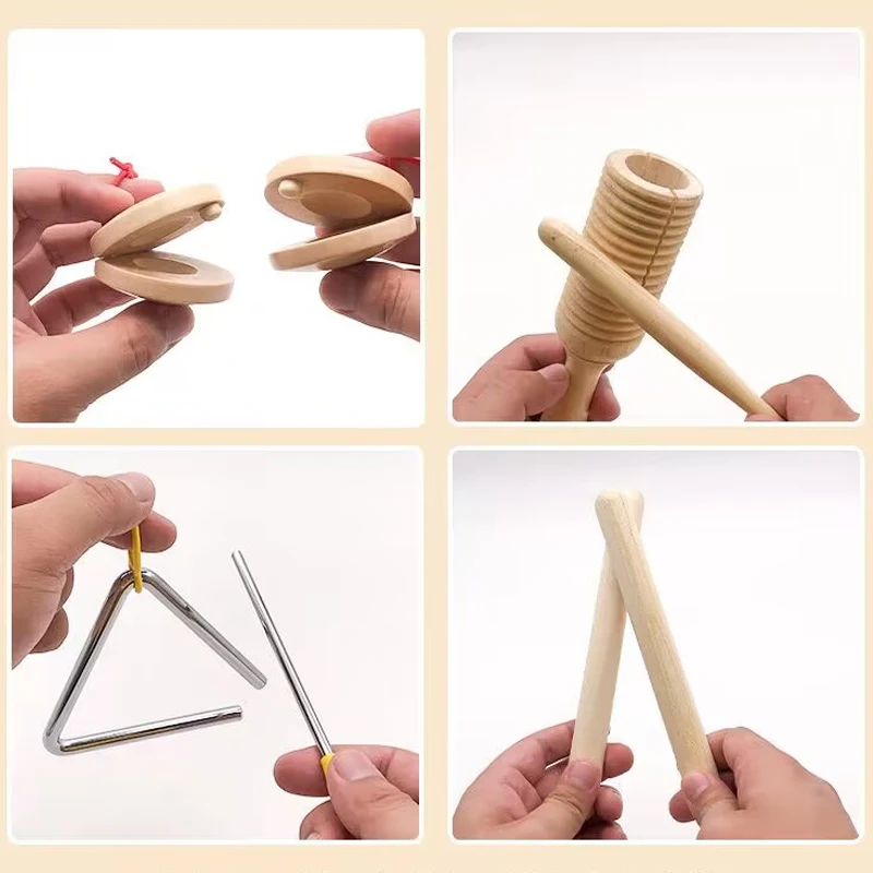 Musical Instruments For Baby 1 2 3 Years Montessori Wooden Toys Child Game Interactive Music Educational