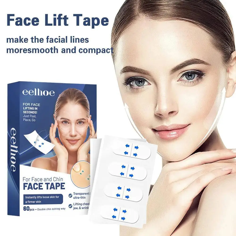 Face Lift Tape,Face Tape Lifting Invisible, Instant Face Lift V-Shaped Face, Facial Tape Lift Waterproof，Makeup Face Lift Tools eelhoe waterproof face lifting patches v shaped face makeup adhesive tape quickly invisible double chin firming stickers 10box