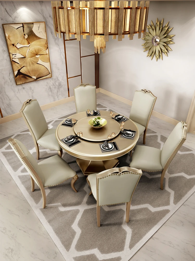 

Круглый обеденный стол из массива дерева в американском стиле для дома и маленькой квартиры с круглым обеденным столом для ресторана