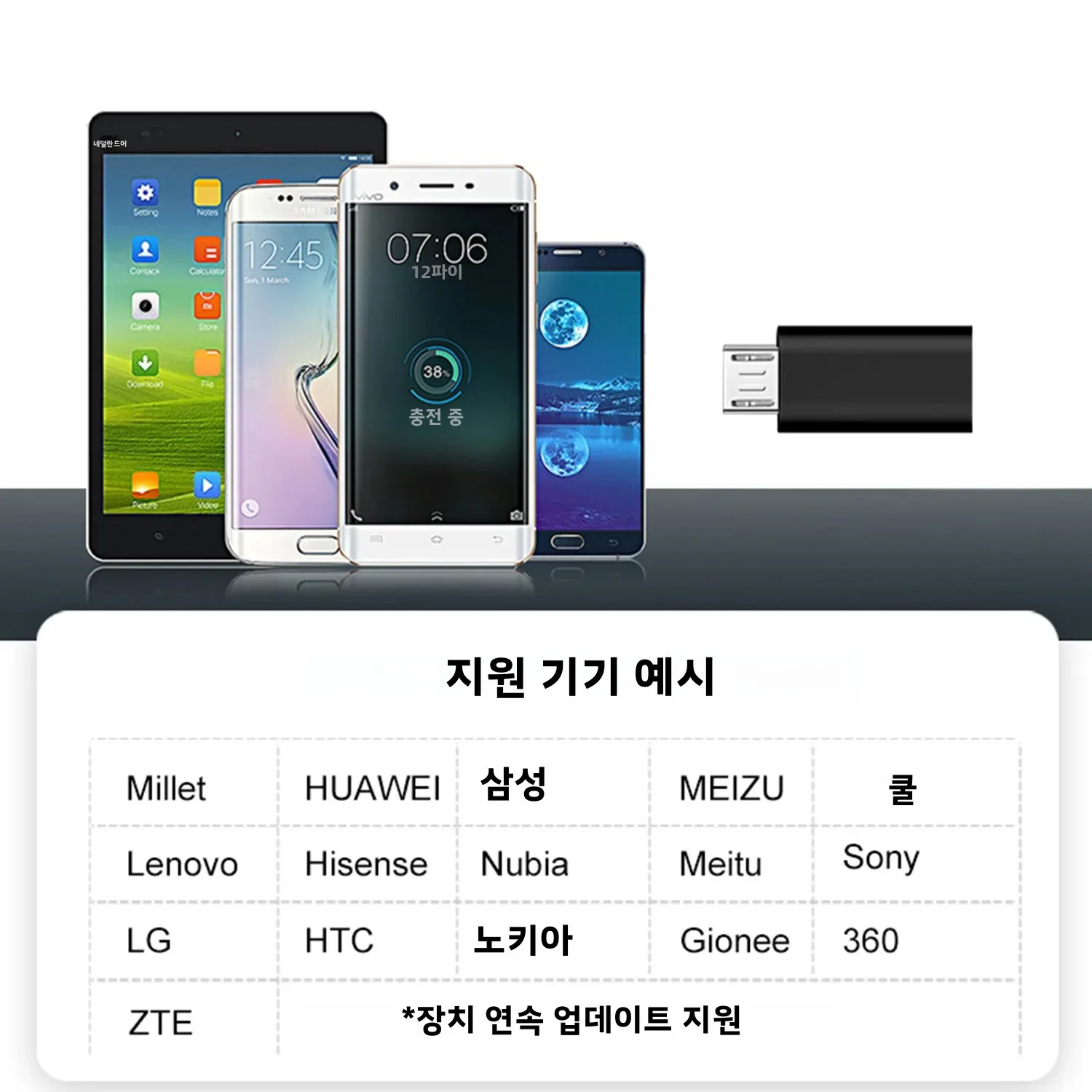 1/2/4개 USB C-마이크로 USB 어댑터 타입-C 암 컨버터, 갤럭시 S7 및 기타 마이크로 포트 장치용 충전 및 데이터 동기화