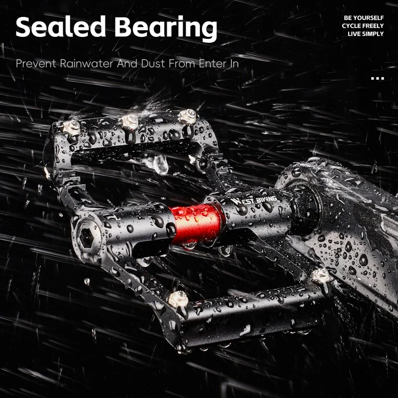 WEST BIKING Ultralight Bike Pedals Sealed 3 Bearing Aluminum Alloy Bicycle Pedal Non-slip MTB Road Bike Pedal Flat Pedals A Pair